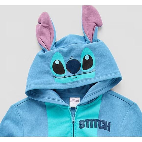 Disney Collection Embroidered Lilo & Stitch Little Kids Fleece Zipper Hoodie‎ 4 - Picture 3 of 3